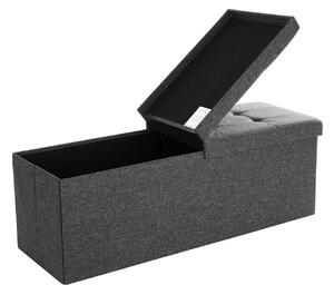 Taburet cu capac rabatabil OTTOMAN 110x38 cm, gri inchis