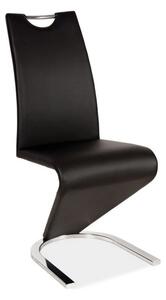 Scaun H-090, negru/crom, piele ecologica/metal, 43x45x102 cm