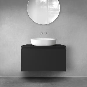Oltens Vernal dulap 80x45.6x47 cm sub chiuveta pe perete negru 60014300