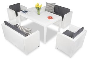 Mobilier de grădină din technorattan Colorado Apetito 6 alb Bica