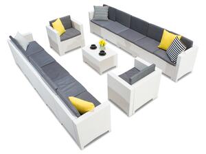 Mobilier de grădină cu două canapele mari Colorado Coffee Max 12 alb Bica