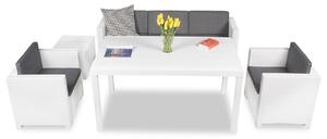 Mobilier de grădină din technorattan alb Colorado Apetito 5 Bica
