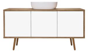 Oltens Hedvig dulap 140x45x49.7 cm sub chiuveta pe perete alb-stejar 60205060