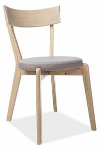 Scaun living Nelson, gri/stejar, stofa/lemn, 44X40X78 cm