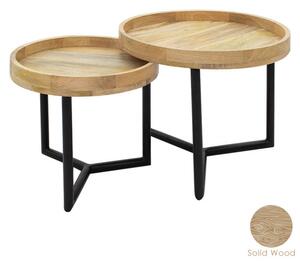 Set 3 Masute Auxiliare Kelly Walnut - Negru