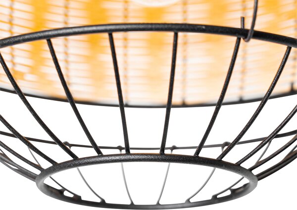 Plafoniera orientala neagra cu ratan 25 cm - Emir
