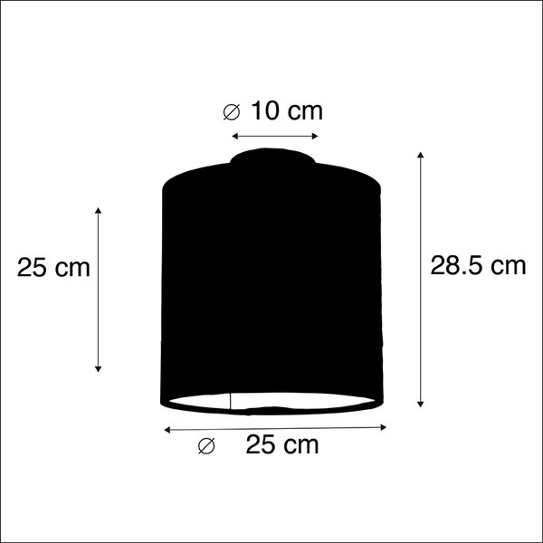 Plafoniera cu abajur din catifea fluturi cu auriu 25 cm - Combi negru