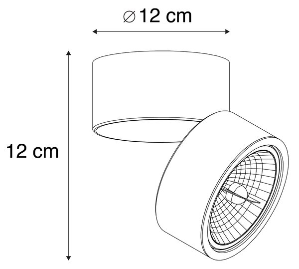 Spotlight modern alb rotund reglabil - Go Nine