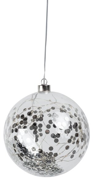Räder Ornament mare din sticla LED cu confetti