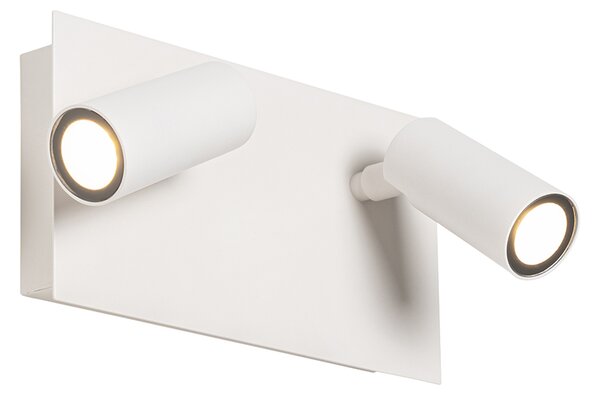Lampă de perete modernă pentru exterior albă cu LED 2 lumini IP54 - Simon