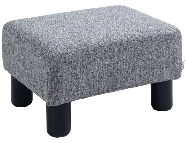HOMCOM Otoman Stofă, Scaun Dreptunghiular Mic, Căptușit, pentru Living, 40x30x24cm, Gri | Aosom Romania
