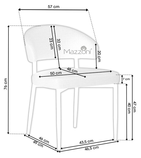 MAZZONI EXPORT IRIS Bej nisip (material Victoria A80) - SCAUN MODERN TAPIȚAT PENTRU SALON/SUFRAGERIE LOFT