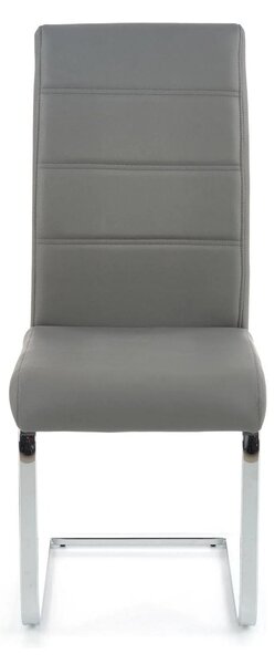 Scaun K85, gri/crom, piele ecologic/metal, 42x56x100 cm