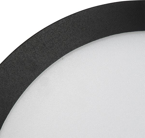 Plafoniera neagră 30 cm cu LED inclus, reglabilă în 3 trepte, IP44 - Steve