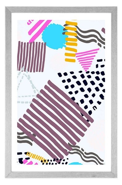 Poster cu passepartout model Memphis în stil pop-art