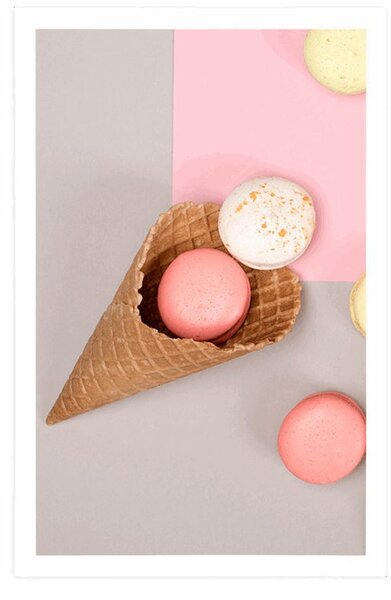 Poster macaroons într-un con