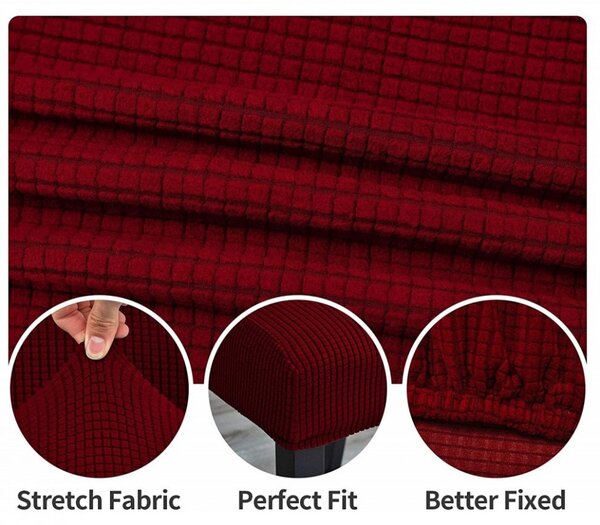 Set 6 huse elastice pentru scaune culoare Bordo