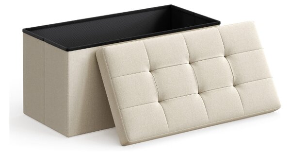 Taburet cu spatiu depozitare OTTOMAN 76x38 cm, crem