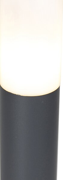 Lampă de stâlp gri antracit 80 cm IP44 opal - Rox